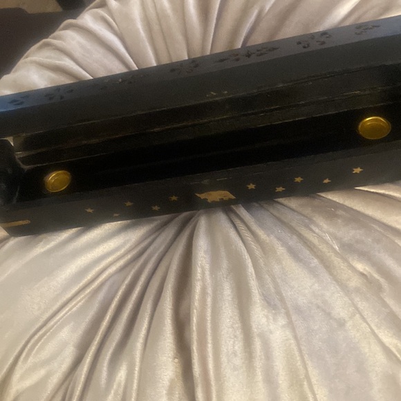 🎀 Wooden Coffin Incense Stick Cone Burner Holder Stand Brass / Wood - Picture 5 of 6